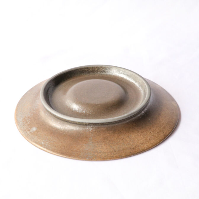 リゾット皿[29cm]マンガン結晶釉、城島瓦での焼成