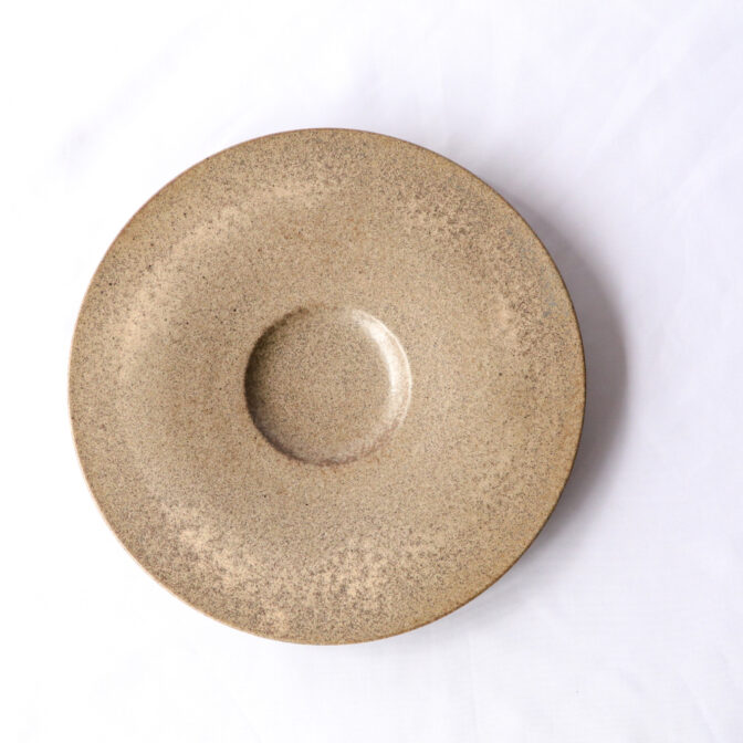 リゾット皿[29cm]マンガン結晶釉、城島瓦での焼成