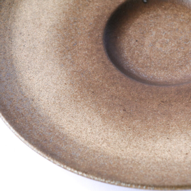 リゾット皿[29cm]マンガン結晶釉、城島瓦での焼成