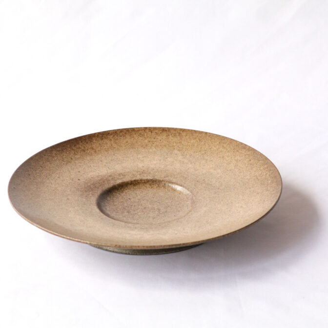 リゾット皿[29cm]マンガン結晶釉、城島瓦での焼成